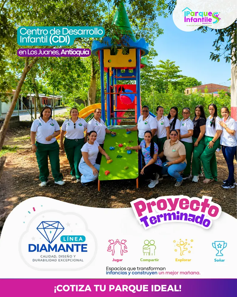 Pieza creada para Parques Infantiles Bogotá: Publicación de proyecto terminado de un parque infantil en Antioquia