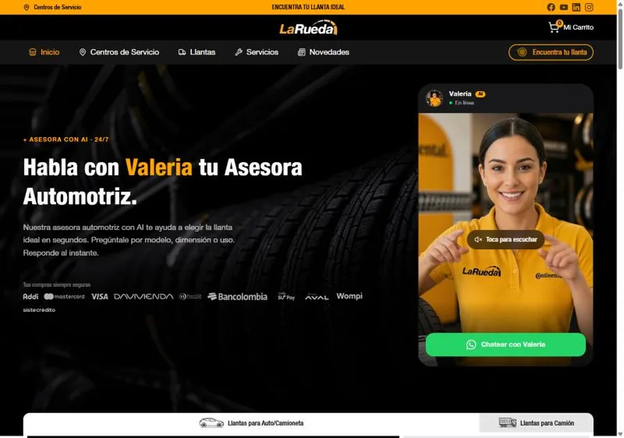 Página de inicio del sitio web de La Rueda